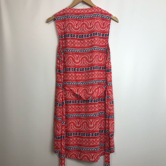 Sz 10- Vineyard vines red silk blend sleeveless dress Sz10 - Picture 9 of 11